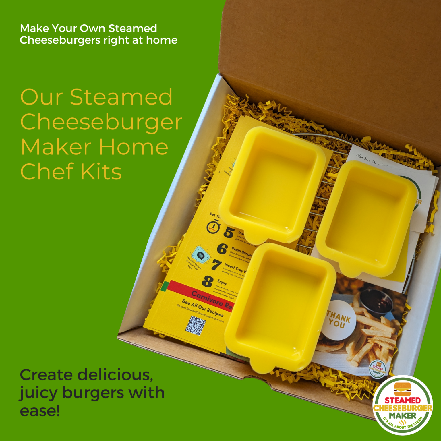 Steamed Cheeseburger Maker Home Chef Kit - Pro
